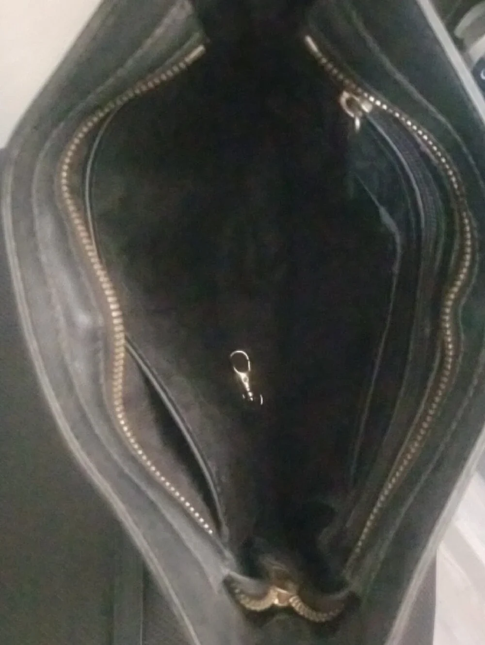 Michael Kors Black Leather Crossbody with Gold-Tone Logo
